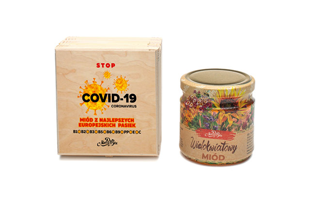 Walka z COVID-19 - miód w ozdobnym opakowaniu 1x0,25 kg